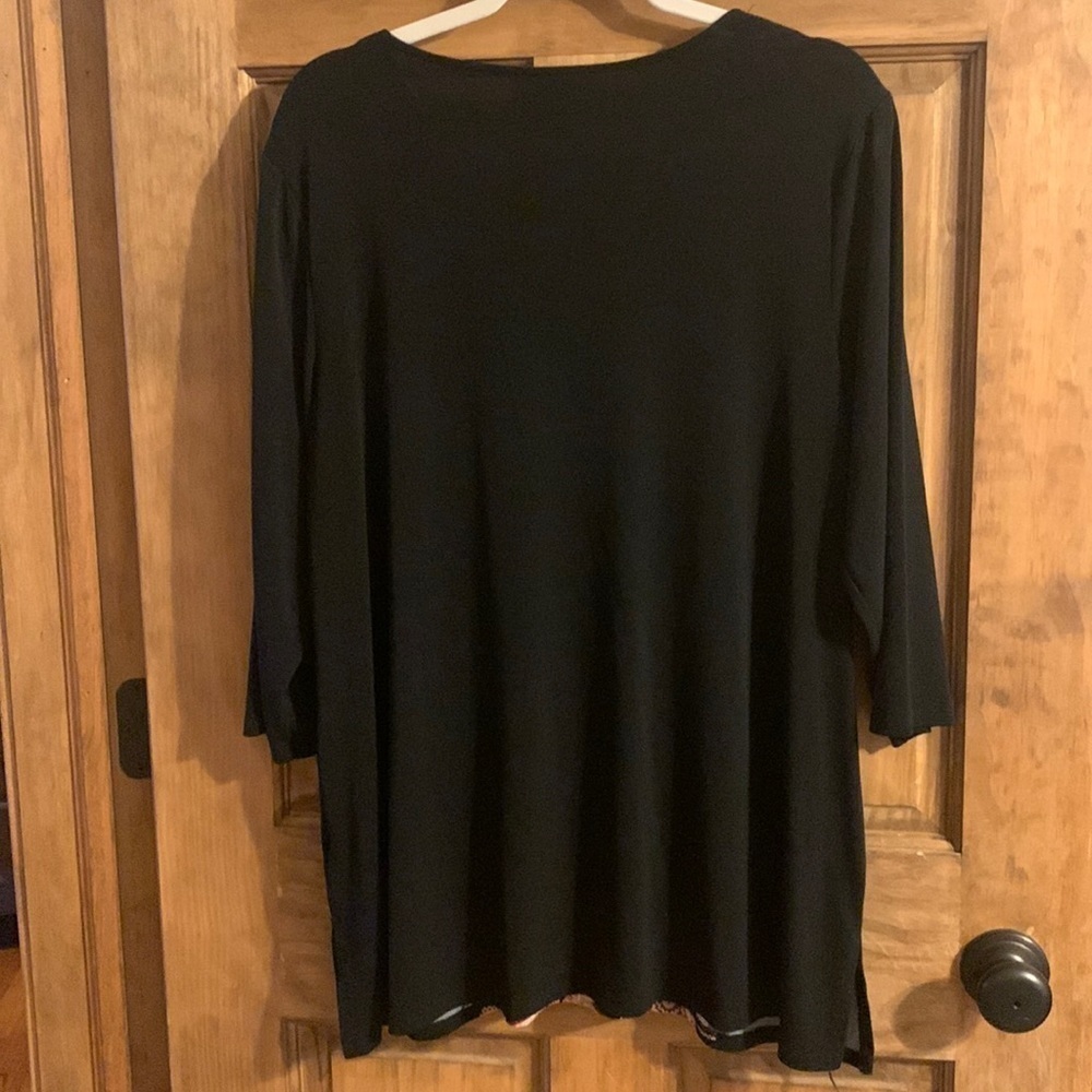 EUC JM Collection Black Paisley Tunic 1X - Picture 6 of 6